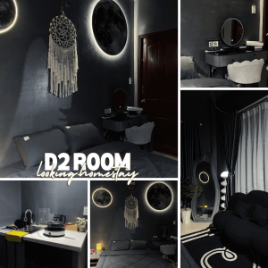homestay decor vintage tone đen huyền bí